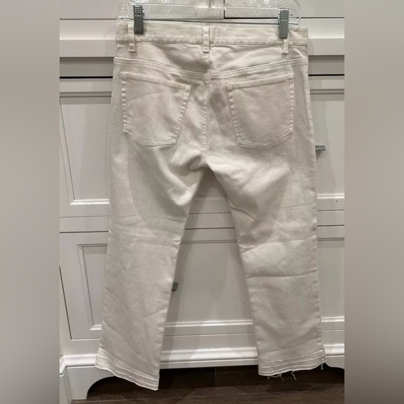 Nili Lotan "The Mott" White Denim Cropped Straight Leg Jeans - MSRP $395 - Picture 2 of 6
